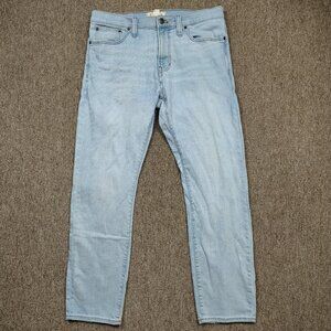 MADEWELL Jeans Men's 33x30 Light Blue Slim Fit Cotton Blend Stretch Denim